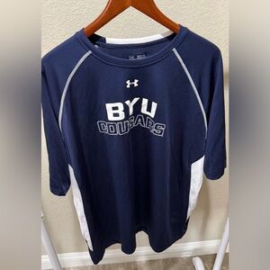 Under Armour Navy Blue HeatGear Shirt BYU Cougars